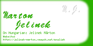 marton jelinek business card