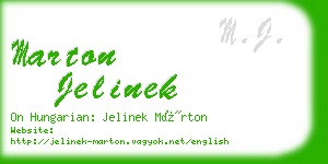 marton jelinek business card